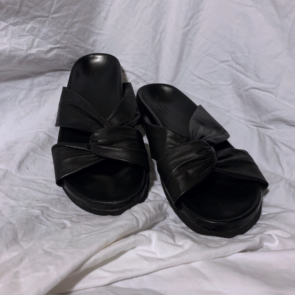 Leather Slides, size 8